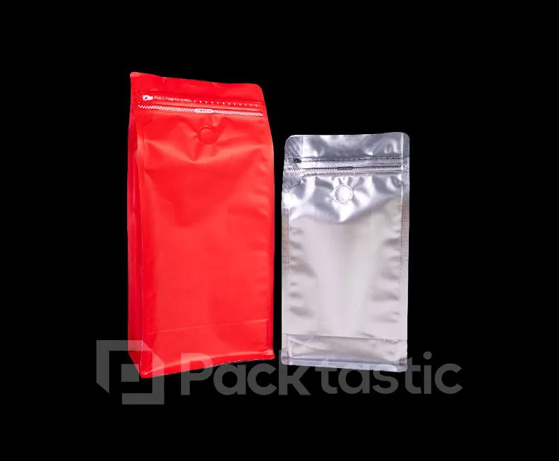 Aluminum Foil Flat Bottom Bags for Coffee and Tea Packaging