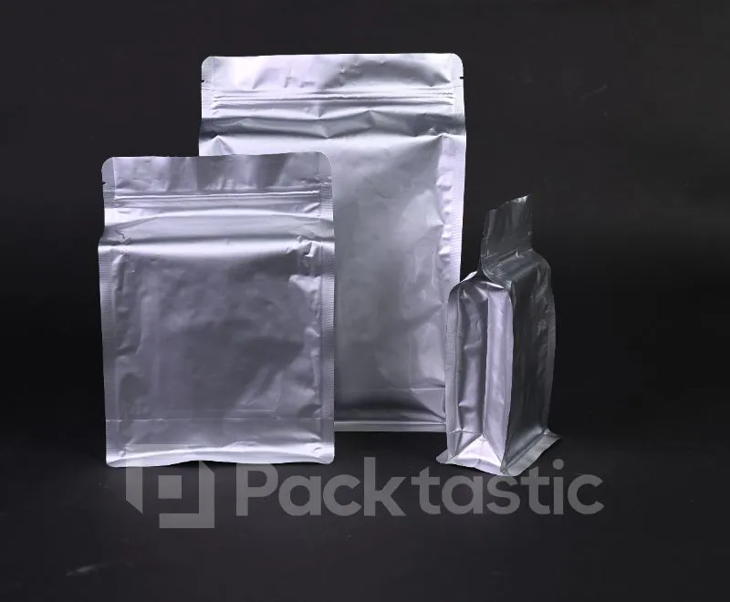 Aluminum Foil Flat Bottom Bags for Coffee and Tea Packaging