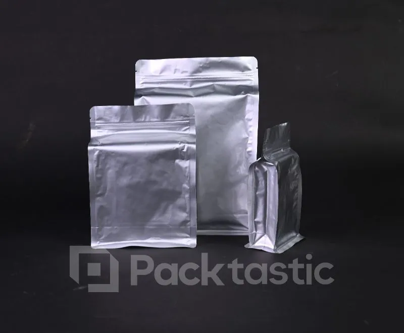 Aluminum Foil Flat Bottom Bags for Coffee and Tea Packaging