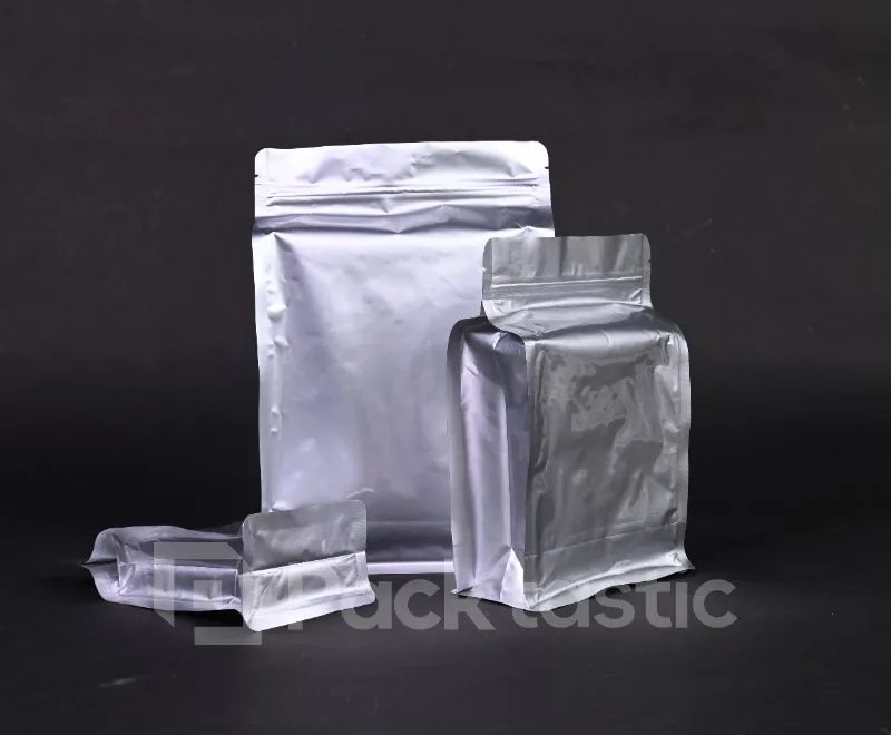 Aluminum Foil Flat Bottom Bags for Coffee and Tea Packaging