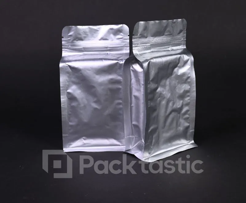 Aluminum Foil Flat Bottom Bags for Coffee and Tea Packaging