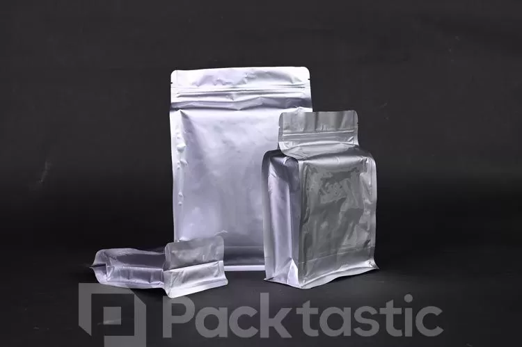 Aluminum Foil Flat Bottom Bags for Coffee and Tea Packaging